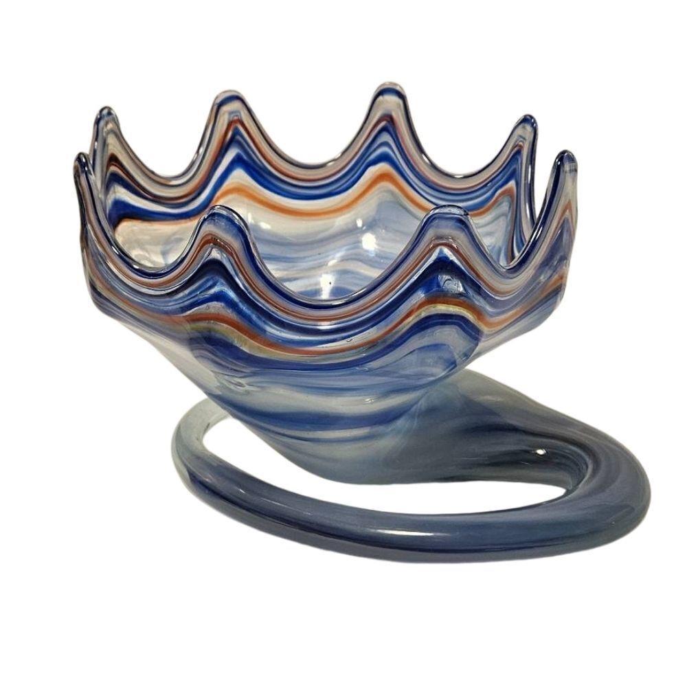 Murano Large Blown Glass Swirl Bowl